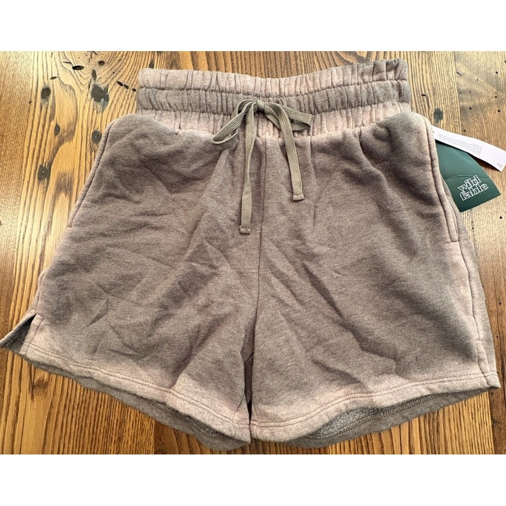 Wild Fable Womens XXS Pewter  Fleece Sweat Shorts High Rise Brown NWT